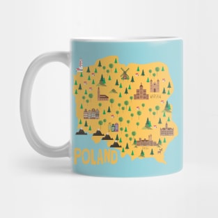 Poland Illustrated Map Mug